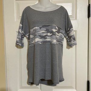 NWT Bibi XL gray camo t-shirt tee